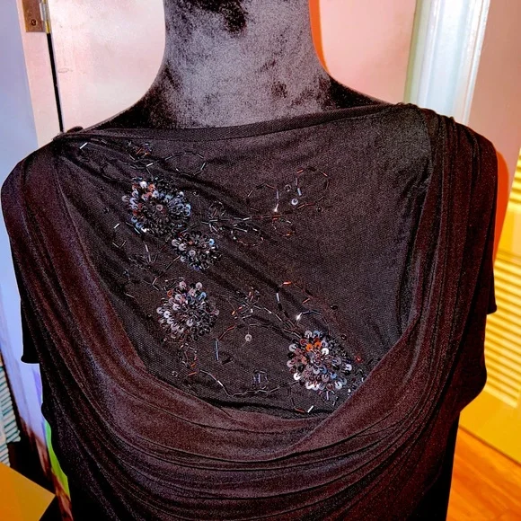 connected apparel | Dresses | Black Evening Dress Knee Length Size 2 |  Poshmark